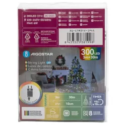 Sznur 30mb 300led kolorowych lampek Ip44 taśma świetlna z zasilaczem - 8433325381998