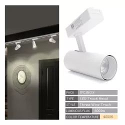 LED Trójprzewodowe światło szynowe białe 10W - 8433325202248