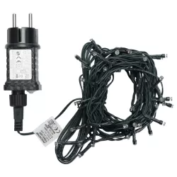 Sznur 5mb 50led ciepłych lampek choinkowych led Ip44 z zasilaczem - 8433325002947