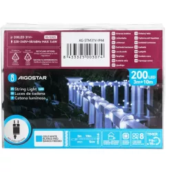 Wąż led 10mb sznur 200 led zimnych led Φ10mm z zasilaczem 8 funkcji - 8433325003074