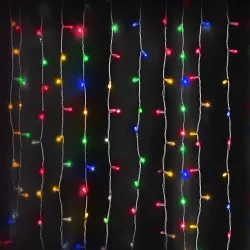 Kurtyna świetlna 0.9x1.8m 180 led RGBY na 10 paskach z zasilaczem - 8433325003821