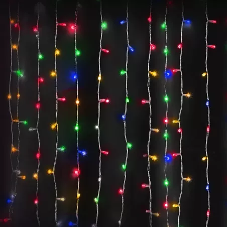 Kurtyna świetlna 0.9x1.8m 180 led RGBY na 10 paskach z zasilaczem - 8433325003821