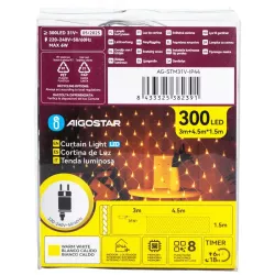 Siatka 300 led 4.5x1.5m ciepła kurtyna zewnętrzna niskonapięciowa - 8433325382391