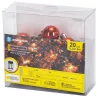 Lampki choinkowe 2m/20 led na 3 baterie AA duże i małe czerwone bombki - 8433325413651