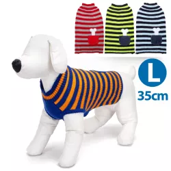 Sweter dla psa L 35 cm w kontrastowe paski miękki ciepły i wygodny - 8719138064120