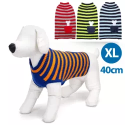 Sweter dla psa XL 40 cm w kontrastowe paski miękki ciepły i wygodny - 8719138064137