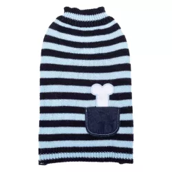 Sweter dla psa XL 40 cm w kontrastowe paski miękki ciepły i wygodny - 8719138064137