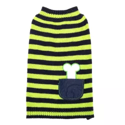 Sweter dla psa XL 40 cm w kontrastowe paski miękki ciepły i wygodny - 8719138064137