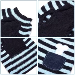 Sweter dla psa XXL 45 cm w kontrastowe paski miękki ciepły i wygodny - 8719138064144