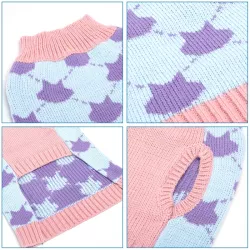 Sweter dla psa XS 20 cm żakardowy w ciapki miękki ciepły i wygodny - 8719138064168