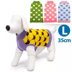 Sweter dla psa L 35 cm żakardowy w ciapki miękki ciepły i wygodny - 8719138064205