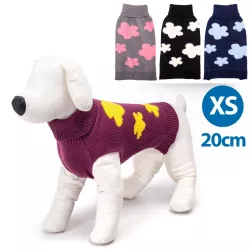 Sweter dla psa XS 20 cm żakardowy w kwiatki miękki ciepły i wygodny - 8719138064410