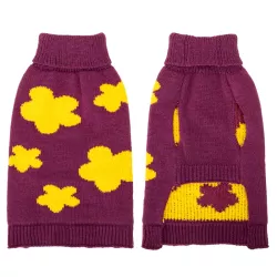 Sweter dla psa XS 20 cm żakardowy w kwiatki miękki ciepły i wygodny - 8719138064410