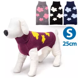 Sweter dla psa S 25 cm żakardowy w kwiatki miękki ciepły i wygodny - 8719138064427