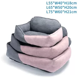 Zestaw 3 legowisk posłania dla zwierząt domowych posłania różowo szare - 8719138072040