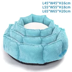 Zestaw 3 legowisk posłania dla zwierząt domowych niebieskie ośmiokątne - 8719138072422