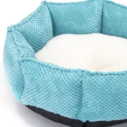 Zestaw 3 legowisk posłania dla zwierząt domowych niebieskie ośmiokątne - 8719138072422
