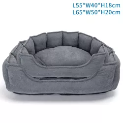 Zestaw 2 legowisk dla psa lub kota półokrągłego w kolorze szarym - 8719138072446