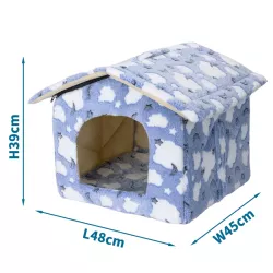 Buda 48x45x39cm ciepły domek dla psa lub kota wygodna i przytulna - 8719138072927