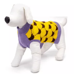 Sweter dla psa L 35 cm żakardowy w ciapki miękki ciepły i wygodny - 8719138064205