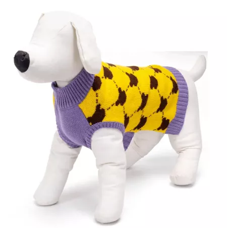 Sweter dla psa L 35 cm żakardowy w ciapki miękki ciepły i wygodny - 8719138064205