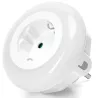 Lampka nocna LED z czujnikiem nocy 0,6W 3000K i gniazdem sieciowym - 8433325412180