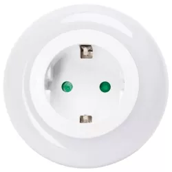 Lampka nocna LED z czujnikiem nocy 0,6W 3000K i gniazdem sieciowym - 8433325412180