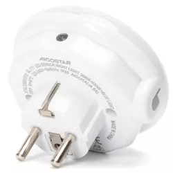 Lampka nocna LED z czujnikiem nocy 0,6W 3000K i gniazdem sieciowym - 8433325412180