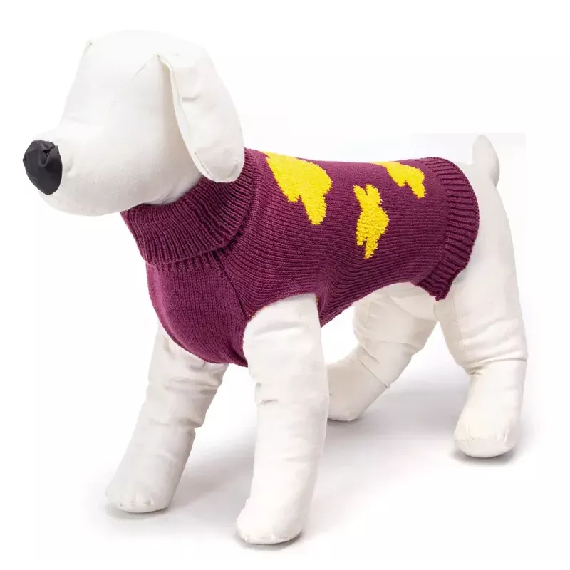 Sweter dla psa S 25 cm żakardowy w kwiatki miękki ciepły i wygodny - 8719138064427