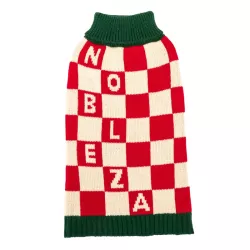 Sweter dla psa XL 35 cm żakardowy w szachownicę miękki ciepły wygodny - 8719138064274