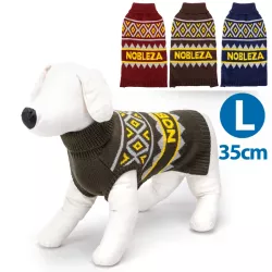 Sweter dla psa L 35 cm żakardowy z logiem miękki ciepły i wygodny - 8719138064380