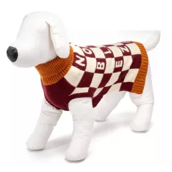 Sweter dla psa XL 35 cm żakardowy w szachownicę miękki ciepły wygodny - 8719138064274