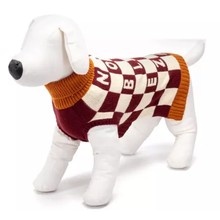 Sweter dla psa M 30 cm żakardowy w szachownicę miękki ciepły i wygodny - 8719138064250