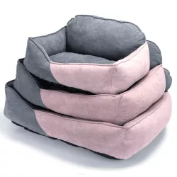 Zestaw 3 legowisk posłania dla zwierząt domowych posłania różowo szare - 8719138072040