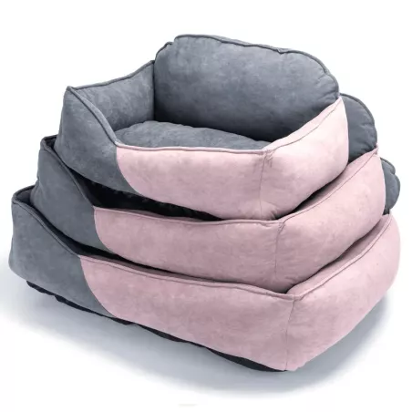 Zestaw 3 legowisk posłania dla zwierząt domowych posłania różowo szare - 8719138072040