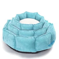 Zestaw 3 legowisk posłania dla zwierząt domowych niebieskie ośmiokątne - 8719138072422