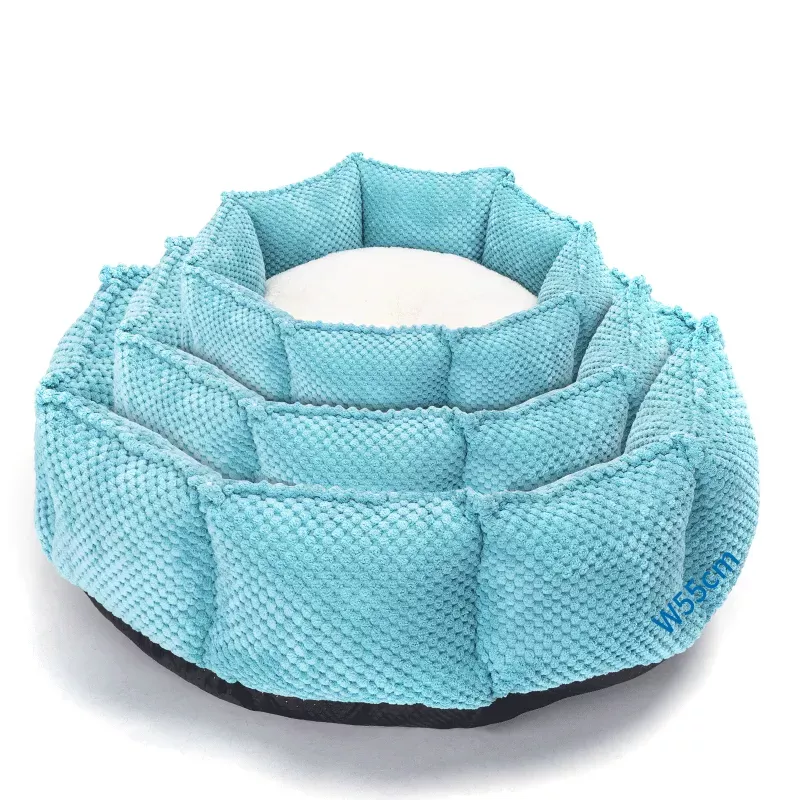 Zestaw 3 legowisk posłania dla zwierząt domowych niebieskie ośmiokątne - 8719138072422