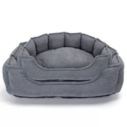 Zestaw 2 legowisk dla psa lub kota półokrągłego w kolorze szarym - 8719138072446