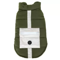 Płaszcz zimowy XXL 45 cm dla psa z odblaskową kieszenią miękki ciepły - 8719138069095