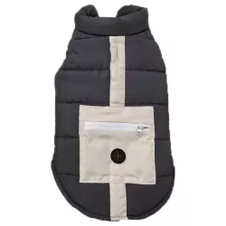 Płaszcz zimowy XXL 45 cm dla psa z odblaskową kieszenią miękki ciepły - 8719138069095