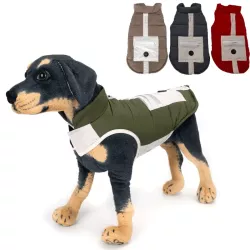 Płaszcz zimowy XS 20 cm dla psa z odblaskową kieszenią miękki ciepły - 8719138068975