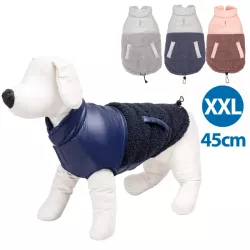 Płaszcz zimowy XXL 45 cm dla psa ciepły z futerkiem miękki puszysty - 8719138069156