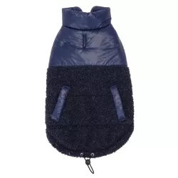 Płaszcz zimowy XXL 45 cm dla psa ciepły z futerkiem miękki puszysty - 8719138069156