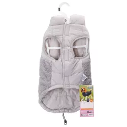 Płaszcz zimowy XXL 45 cm dla psa ciepły z futerkiem miękki puszysty - 8719138069156