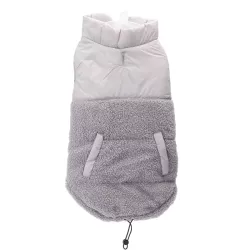 Płaszcz zimowy XXL 45 cm dla psa ciepły z futerkiem miękki puszysty - 8719138069156