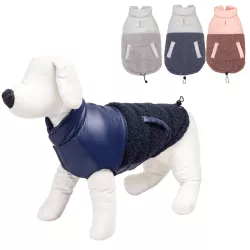 Płaszcz zimowy XXL 45 cm dla psa ciepły z futerkiem miękki puszysty - 8719138069156