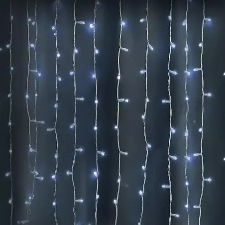 Kurtyna świetlna 0.9x1.2m 120 chłodnych lampek w 9 soplach 8 trybów - 8433325003692