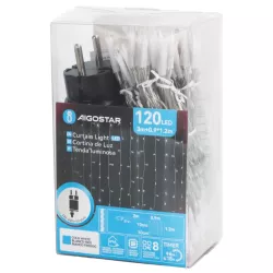 Kurtyna świetlna 0.9x1.2m 120 chłodnych lampek w 9 soplach 8 trybów - 8433325003692