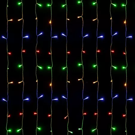 Kurtyna świetlna 1.2x1.2m 156 lampek led RGBY w 13 soplach 8 trybów - 8433325003739
