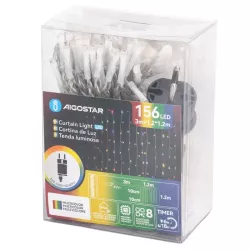 Kurtyna świetlna 1.2x1.2m 156 lampek led RGBY w 13 soplach 8 trybów - 8433325003739